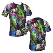 Unisex Invader Zim T Shirts 3D Printed Short Sleeve Shirts Casual Graphics Tees For Adult Men Women
